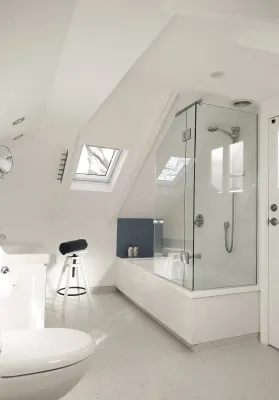 Bathroom created in pitched roof space